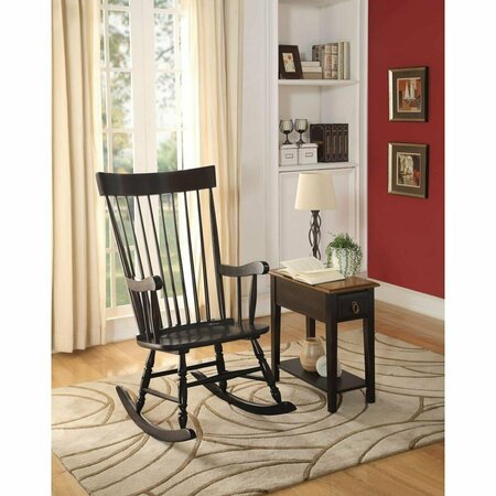 HOMEROOTS 33 x 25 x 45 in. Black Wood Rocking Chair 374187